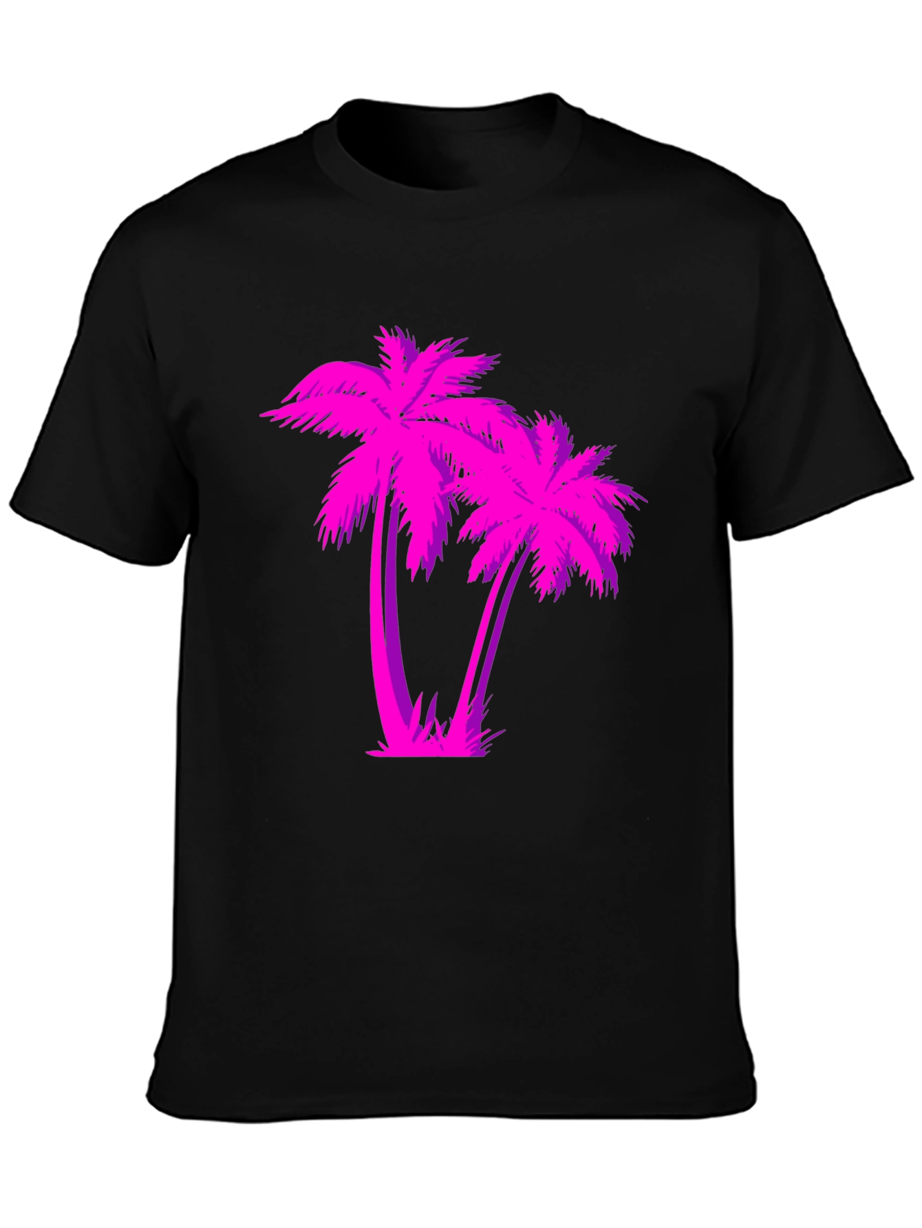 Retro Palm Tree Graphic T-Shirt - Black
