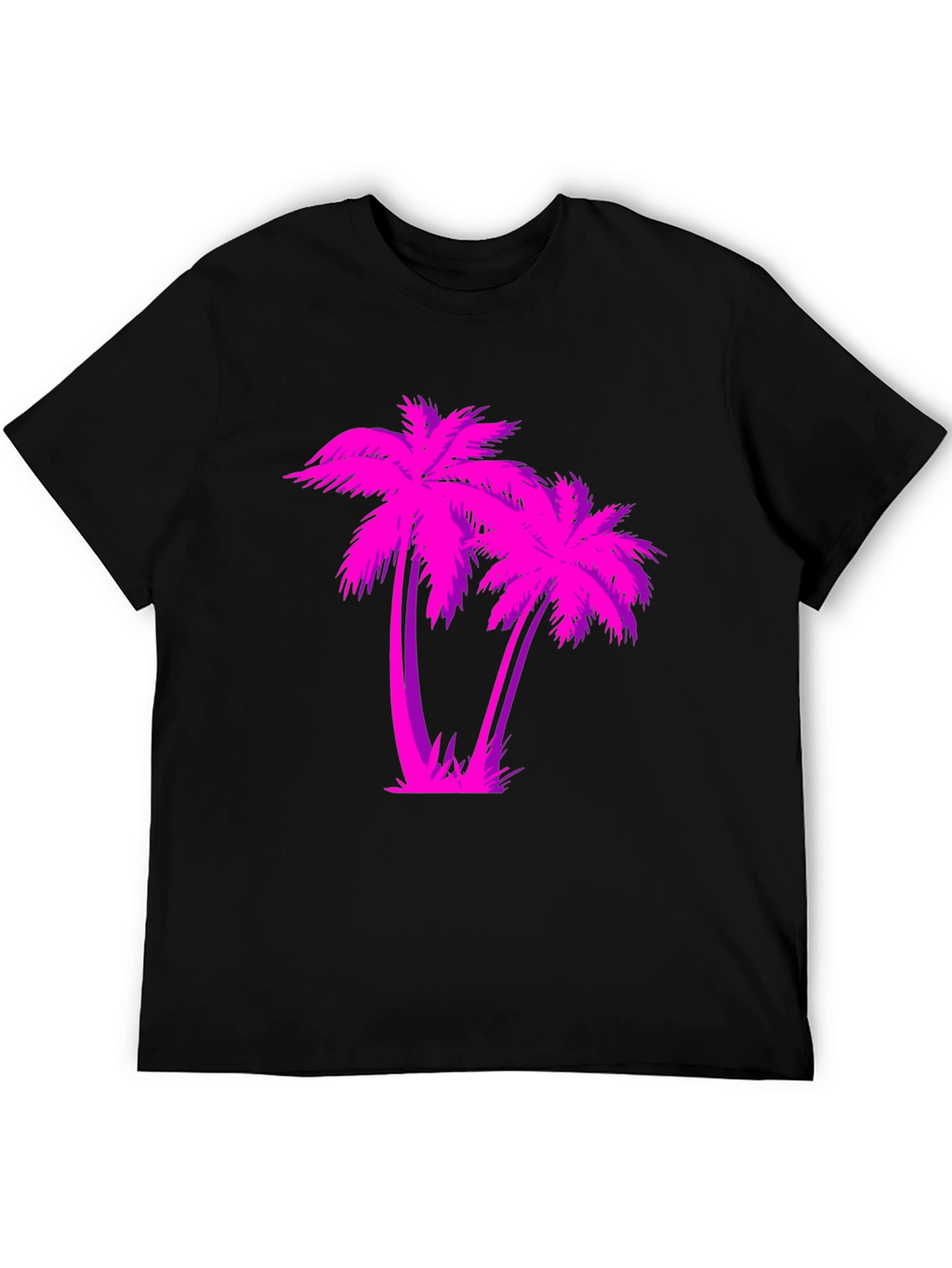 Retro Palm Tree Graphic T-Shirt - Black