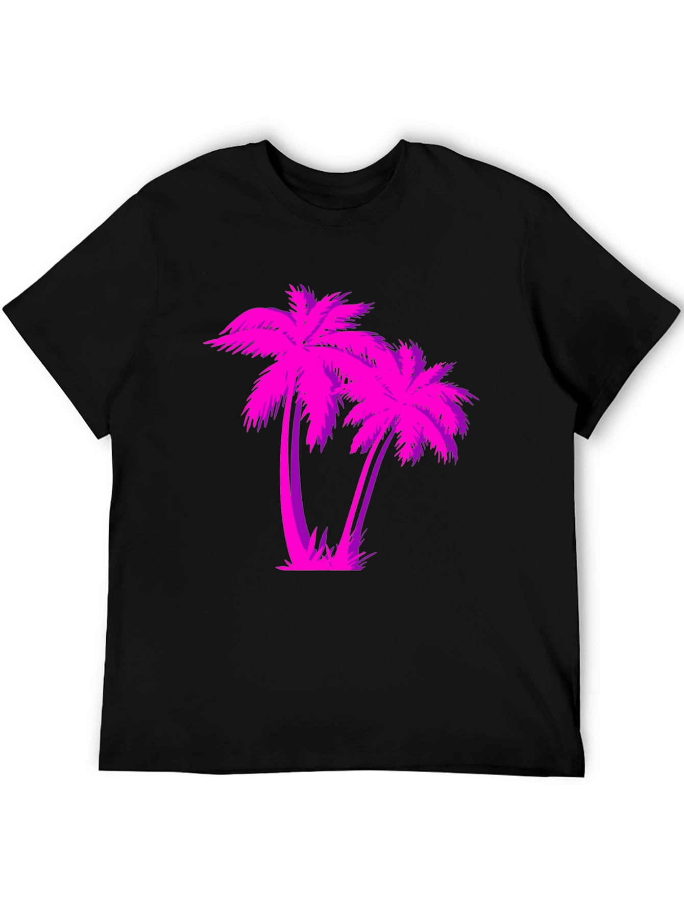 Retro Palm Tree Graphic T-Shirt - Black