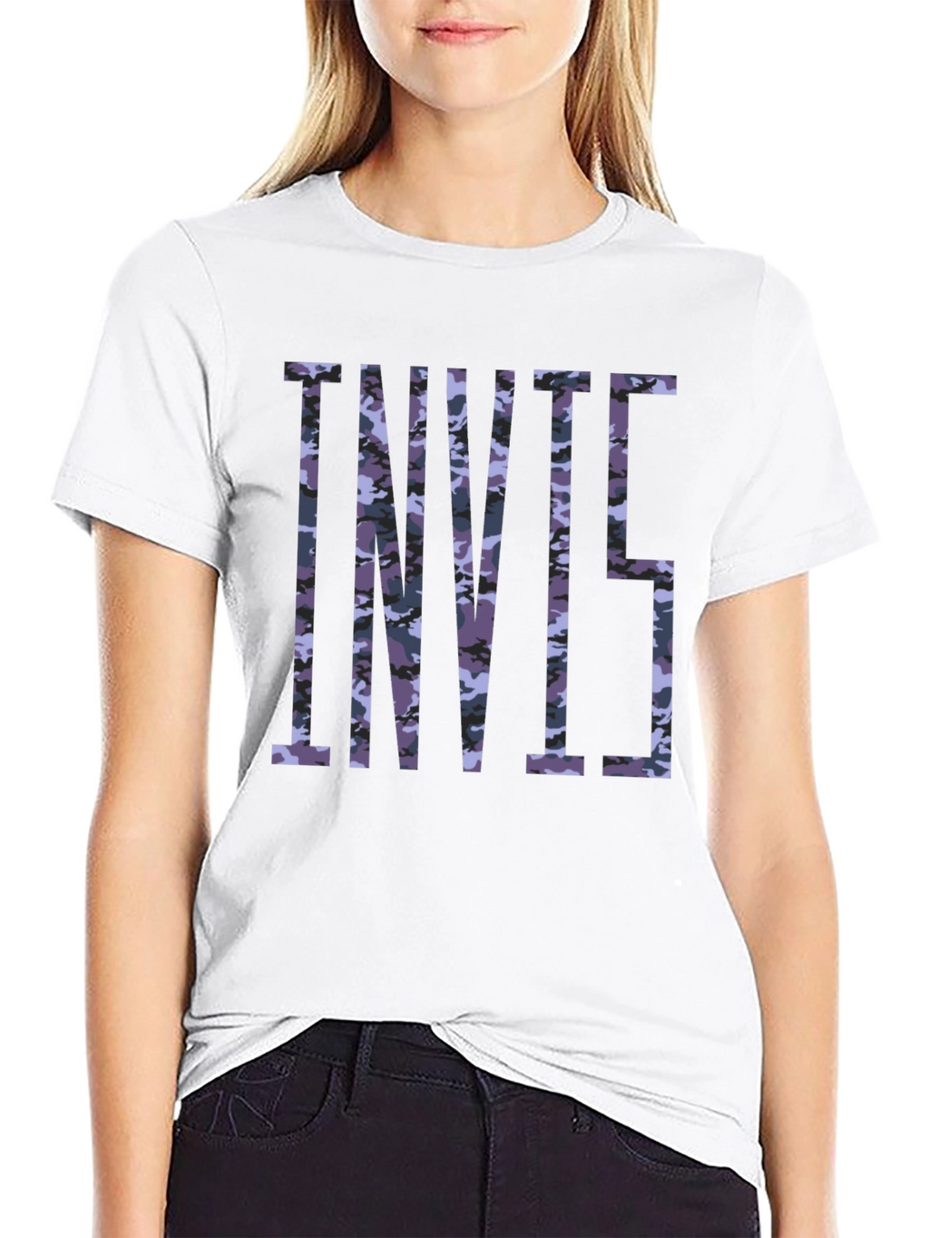 Camouflage Print Black T-Shirt