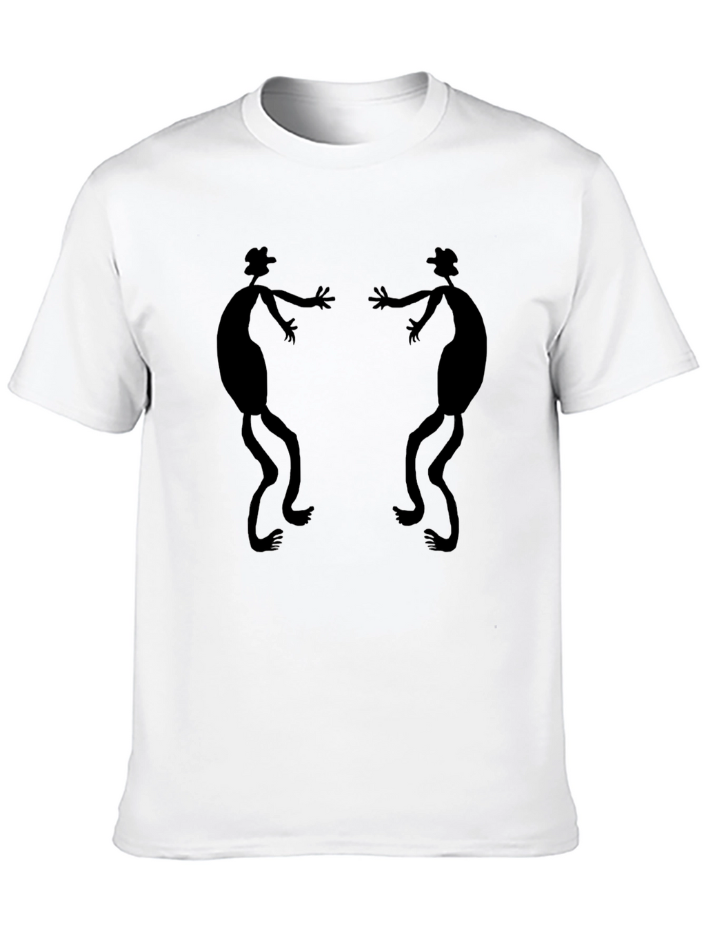 Stylized Stick Figure Black Graphic Tee