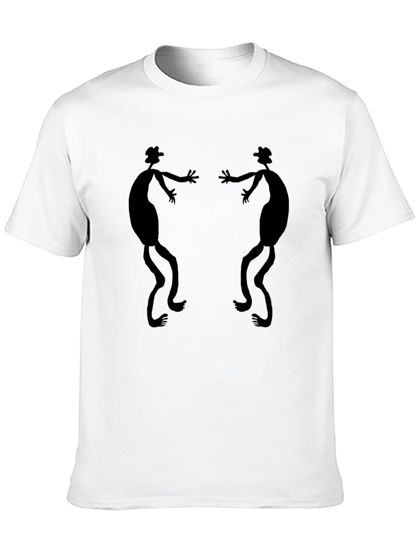 Stylized Stick Figure Black Graphic Tee