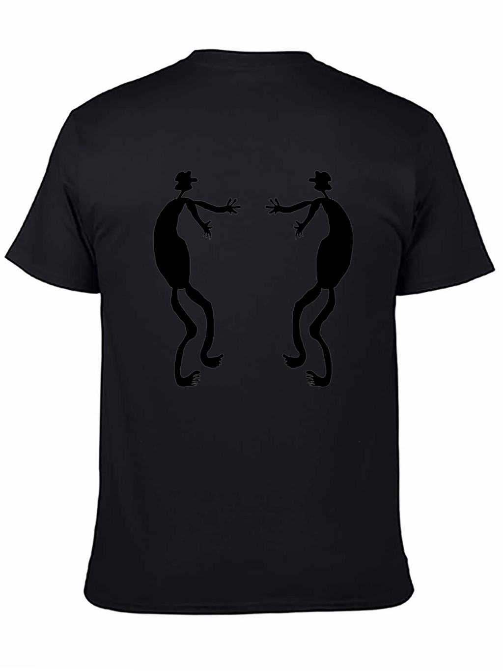 Stylized Stick Figure Black Graphic Tee