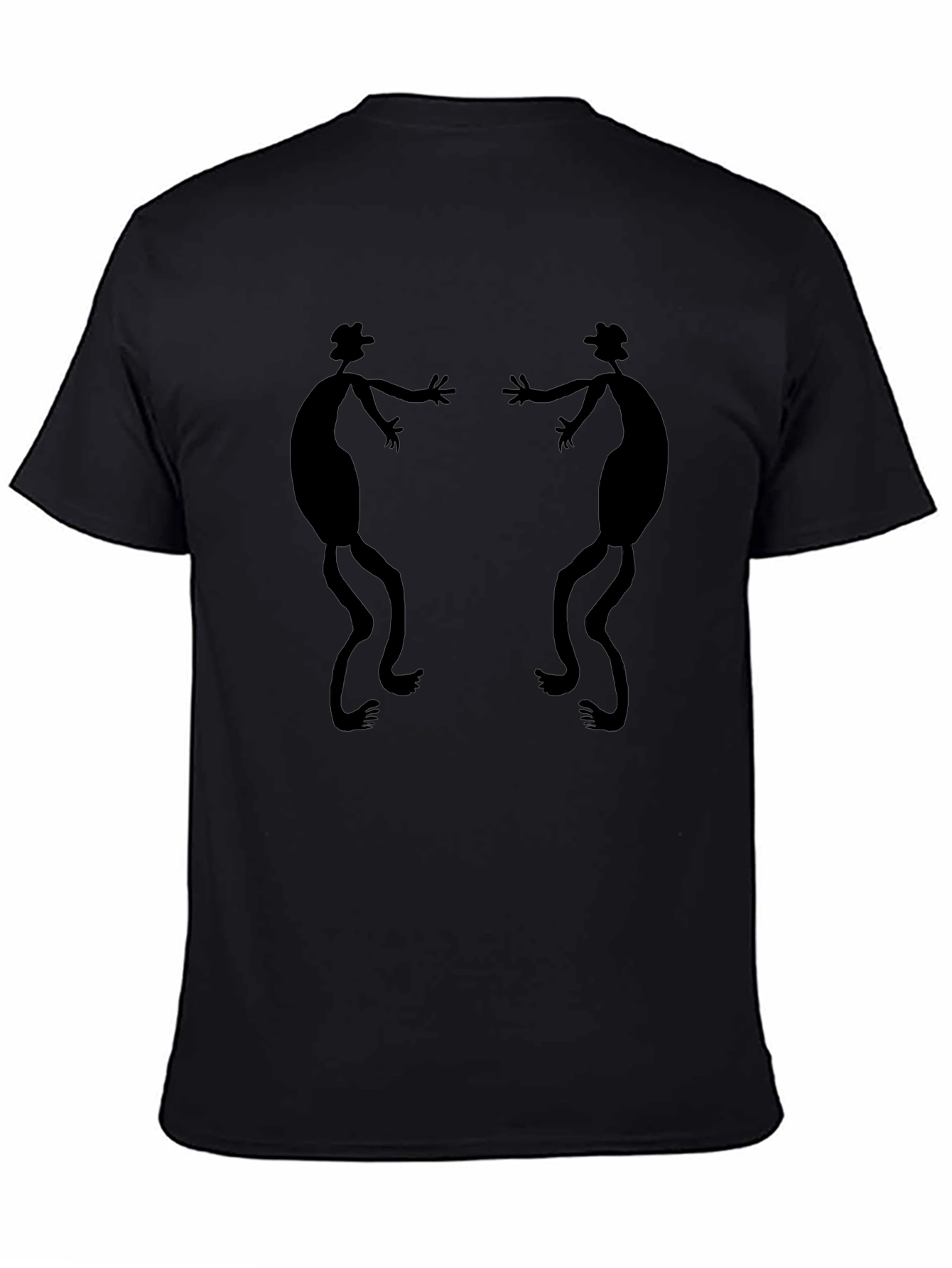 Stylized Stick Figure Black Graphic Tee