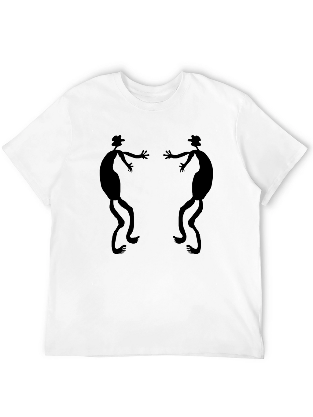 Stylized Stick Figure Black Graphic Tee