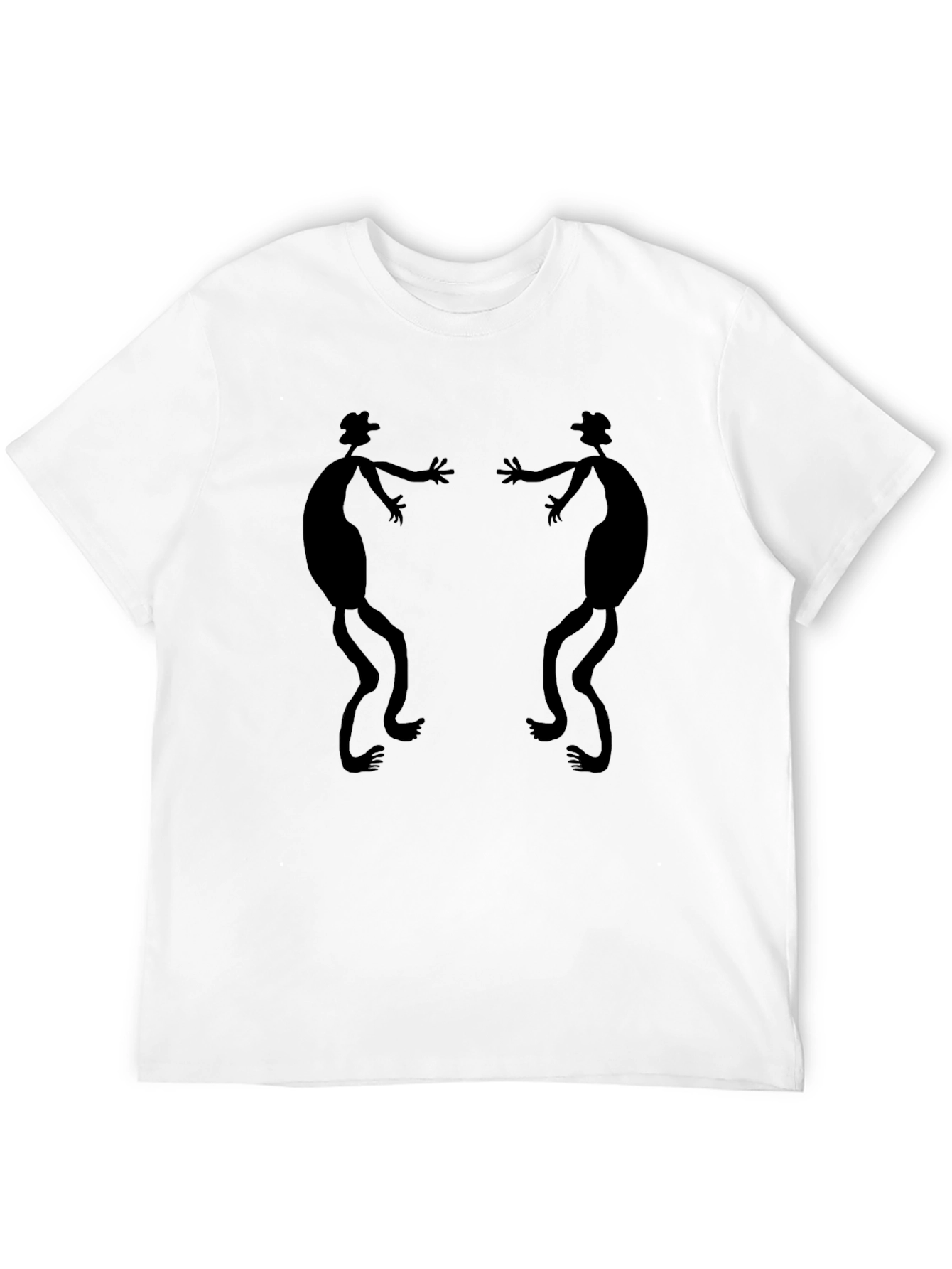 Stylized Stick Figure Black Graphic Tee