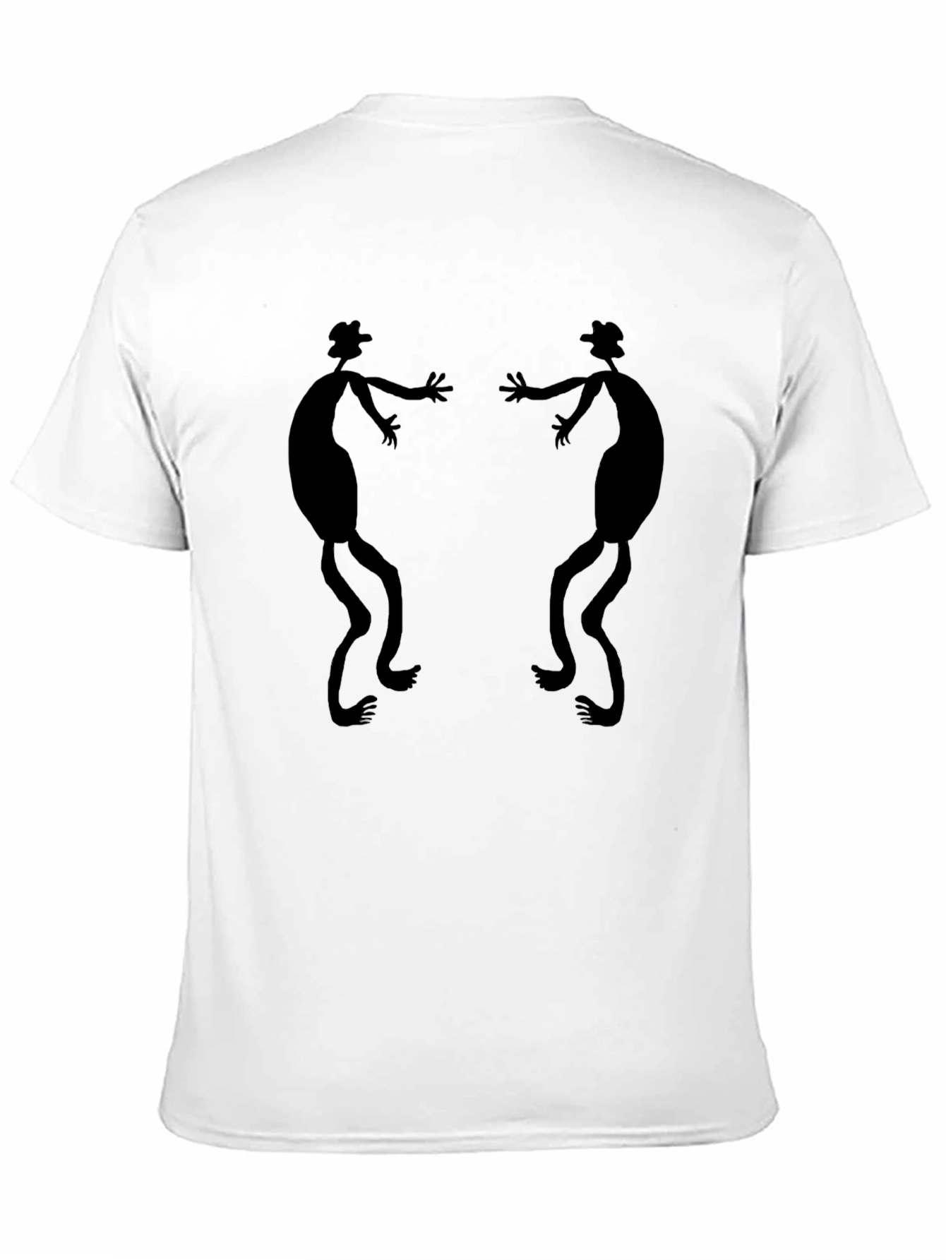Stylized Stick Figure Black Graphic Tee