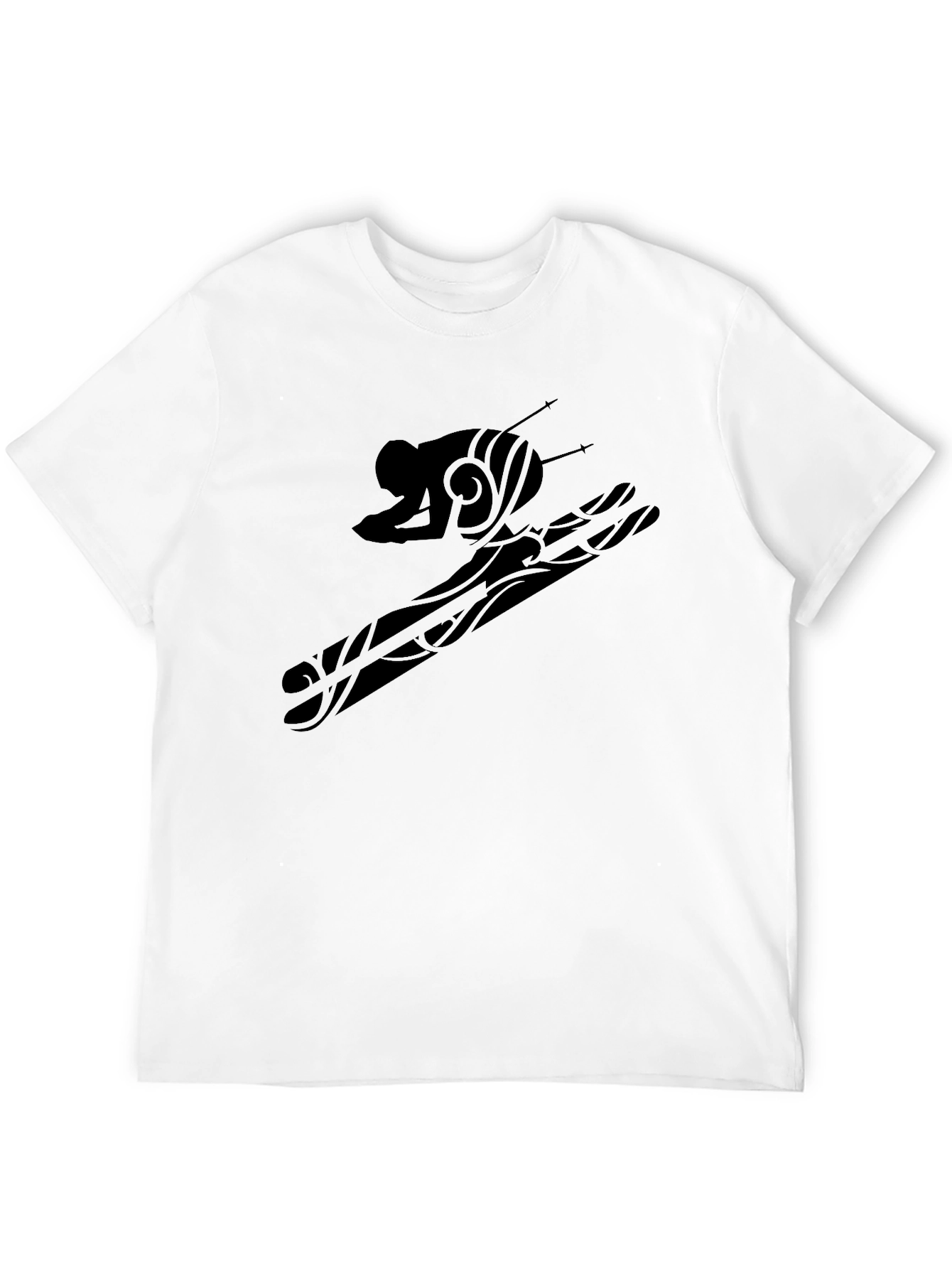 Black Skiing Graphic Tee - Stylish & Comfortable