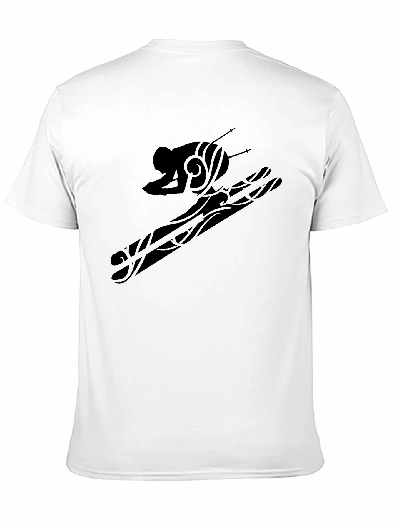 Black Skiing Graphic Tee - Stylish & Comfortable