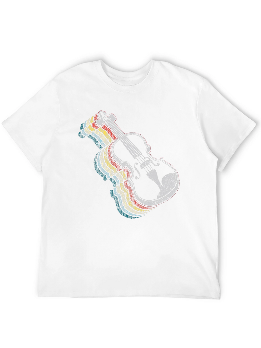 Retro Violin Graphic Tee - Music Lovers Black T-Shirt