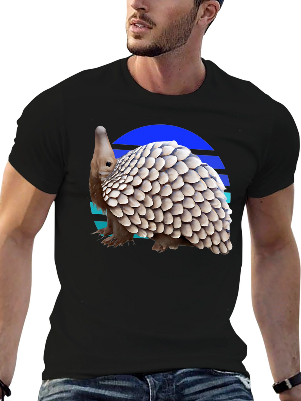 Retro Pangolin Tee - Unique Graphic T-Shirt
