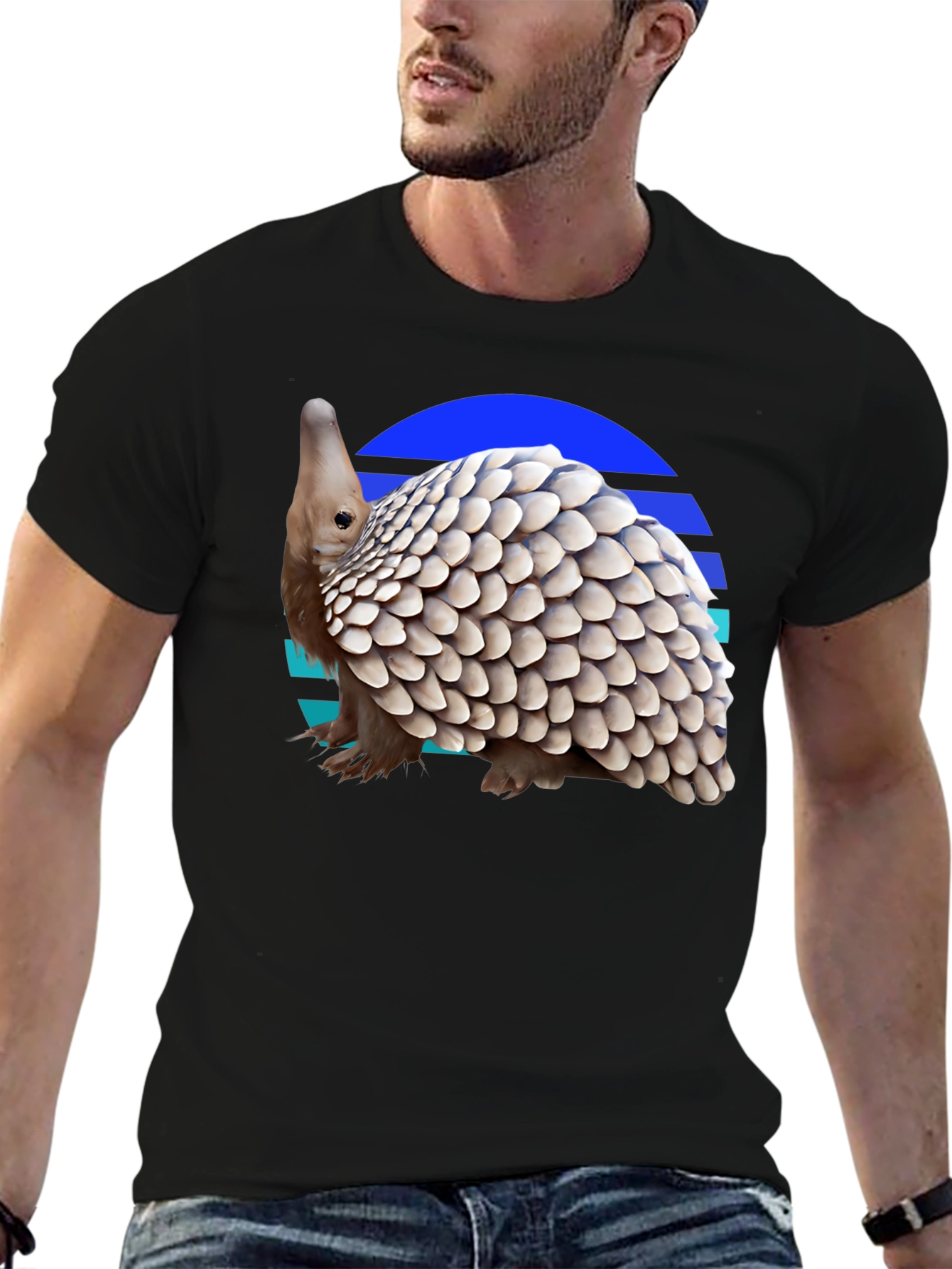 Retro Pangolin Tee - Unique Graphic T-Shirt