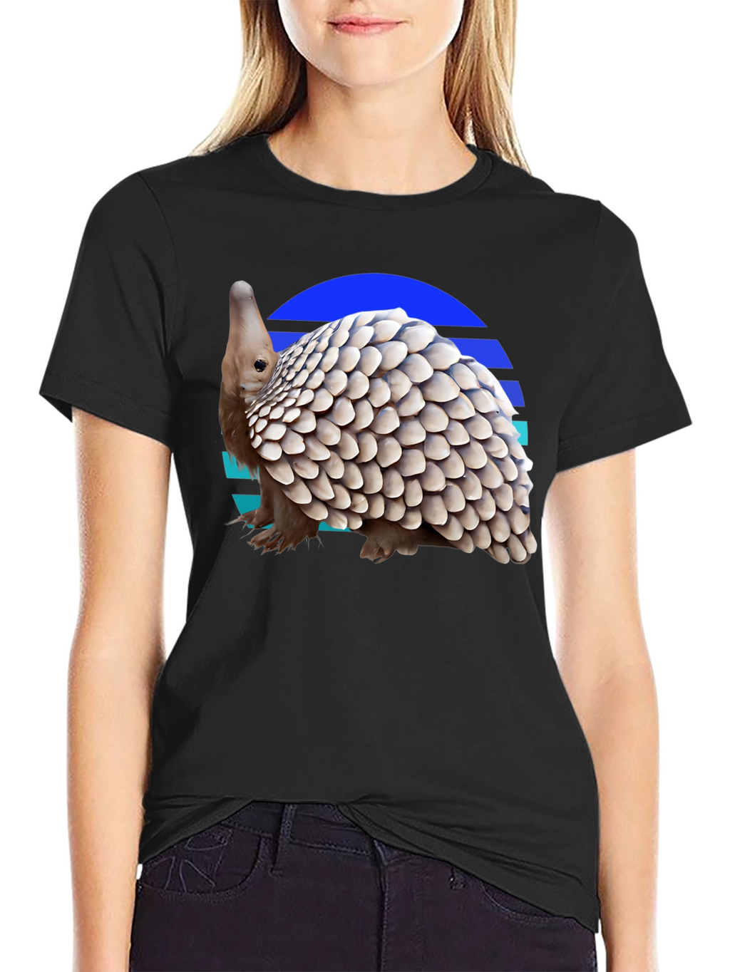 Retro Pangolin Tee - Unique Graphic T-Shirt