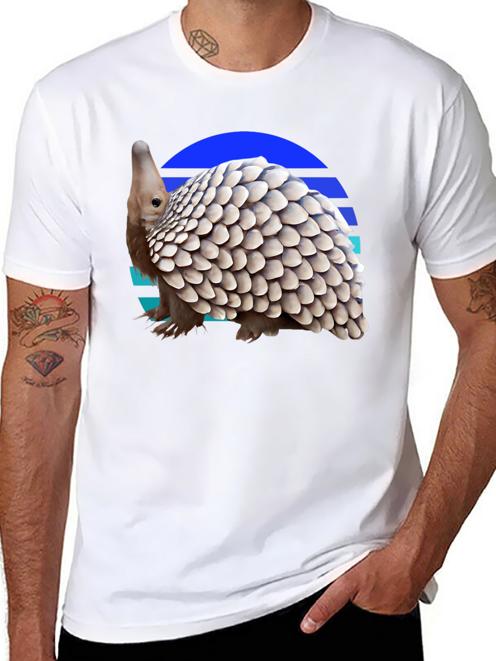 Retro Pangolin Tee - Unique Graphic T-Shirt
