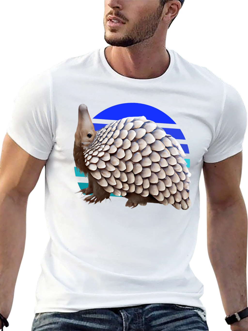 Retro Pangolin Tee - Unique Graphic T-Shirt