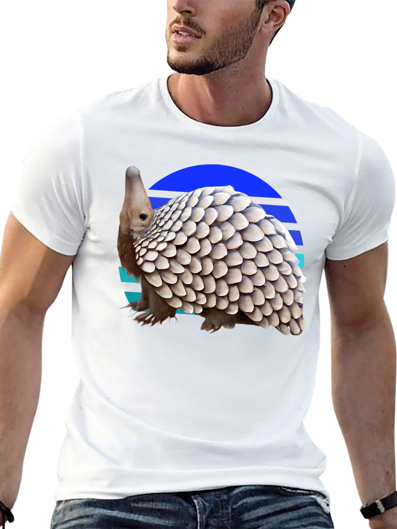 Retro Pangolin Tee - Unique Graphic T-Shirt