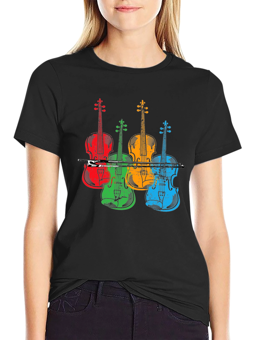 Colorful Violin Music T-Shirt