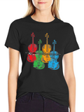 Colorful Violin Music T-Shirt