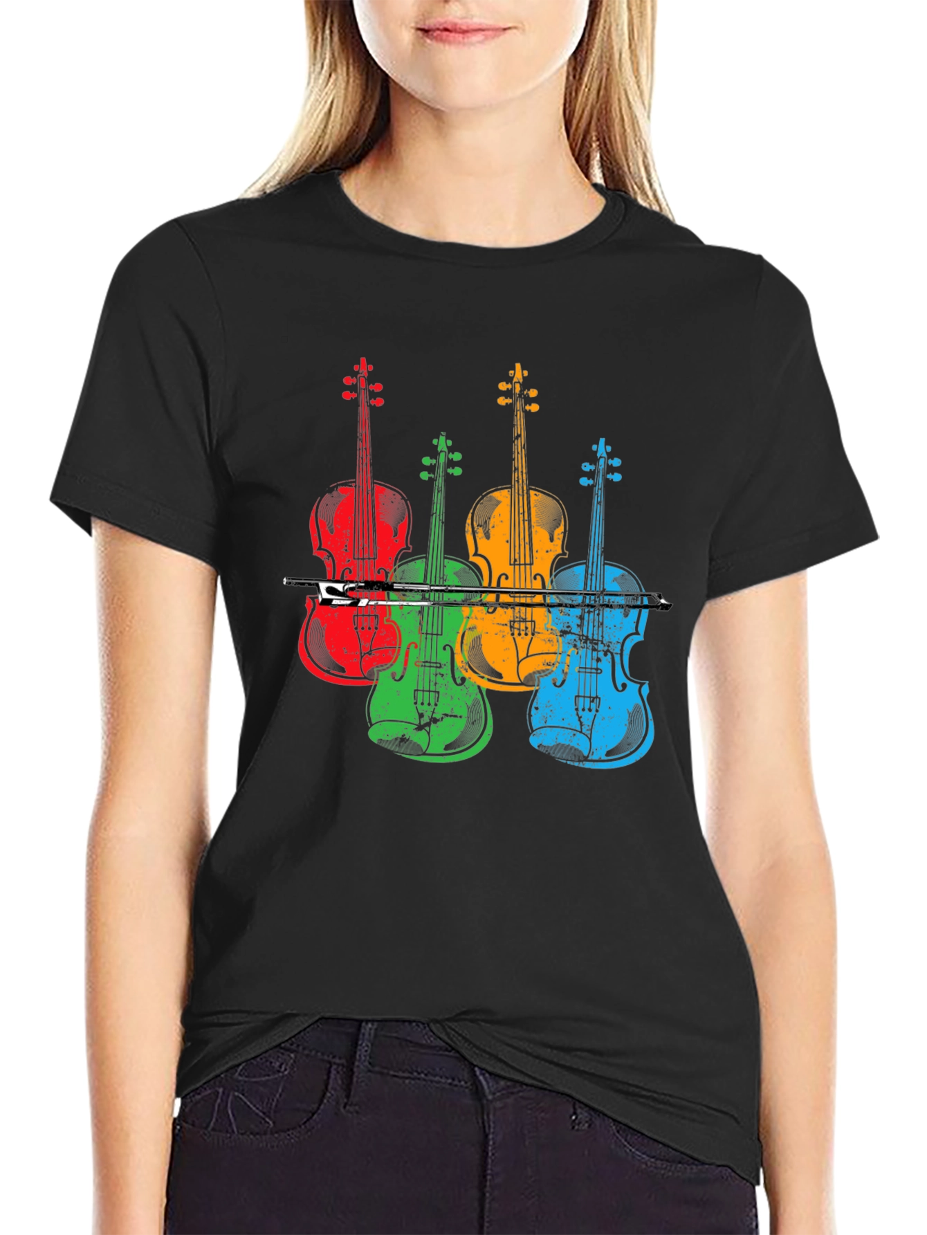 Colorful Violin Music T-Shirt