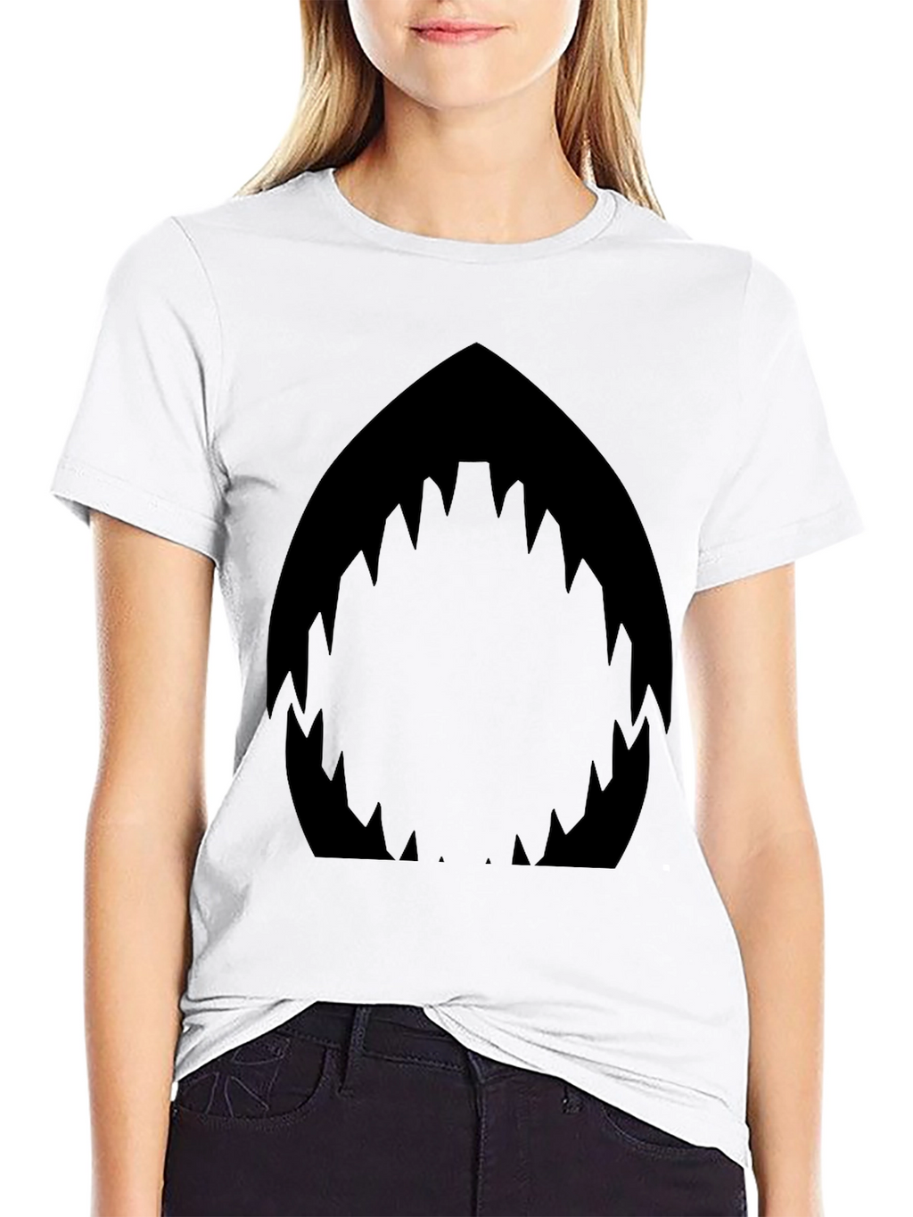 Shark Mouth Graphic Black T-Shirt - Mens Fashion