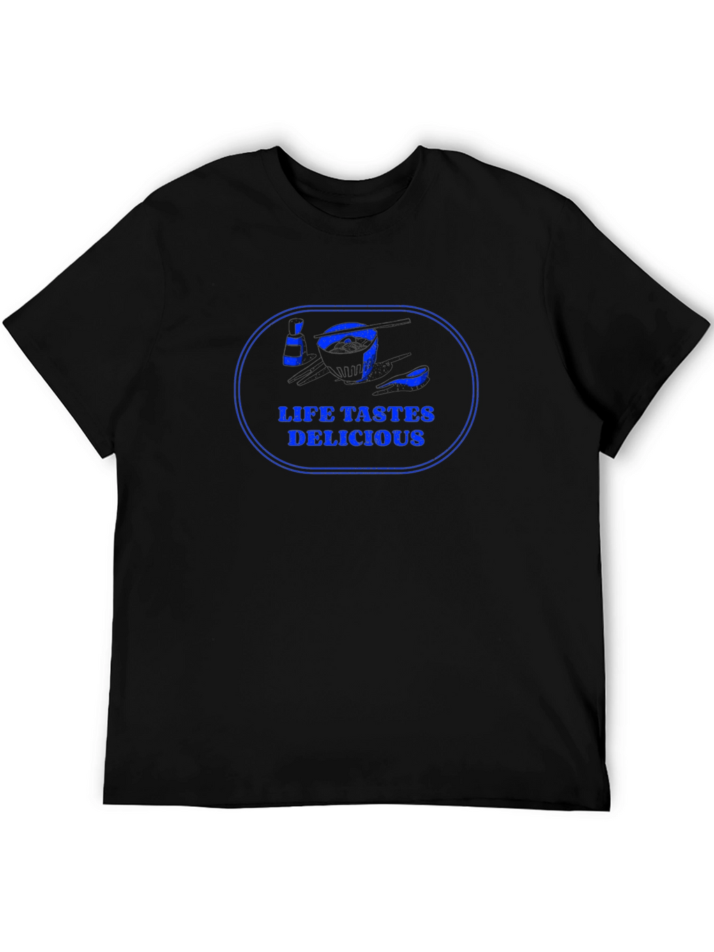 Life Tastes Delicious Graphic Tee - Black