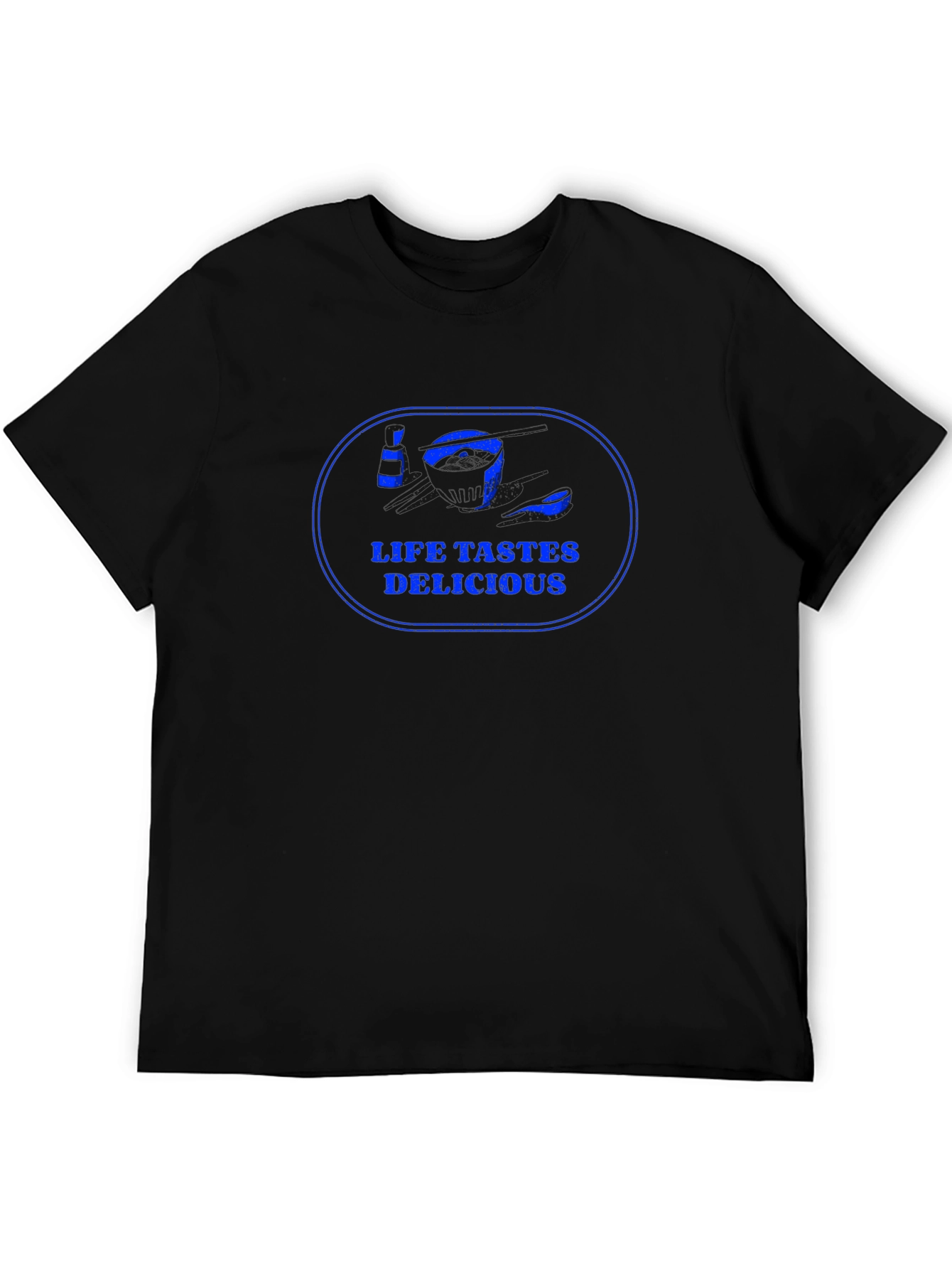 Life Tastes Delicious Graphic Tee - Black