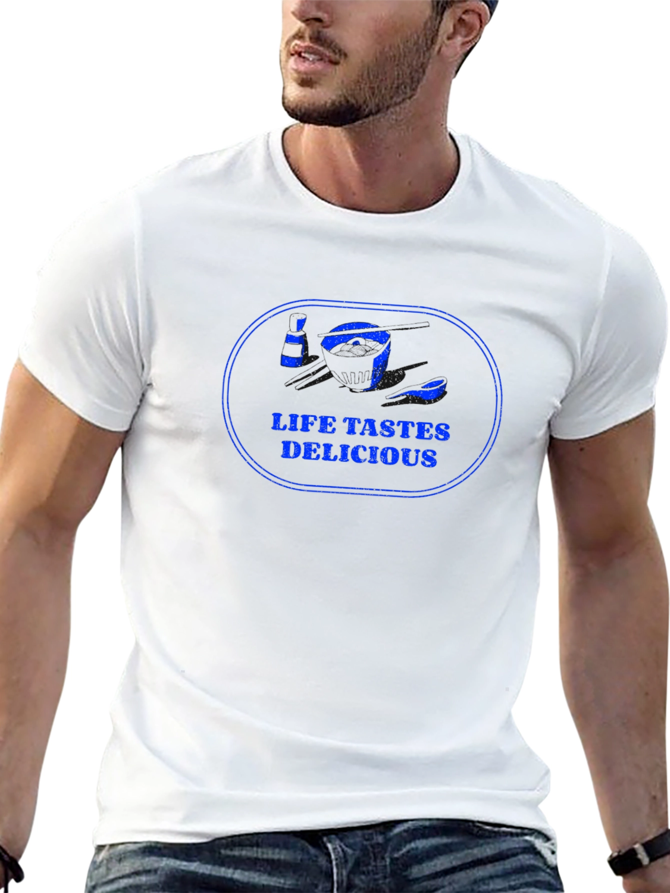 Life Tastes Delicious Graphic Tee - Black
