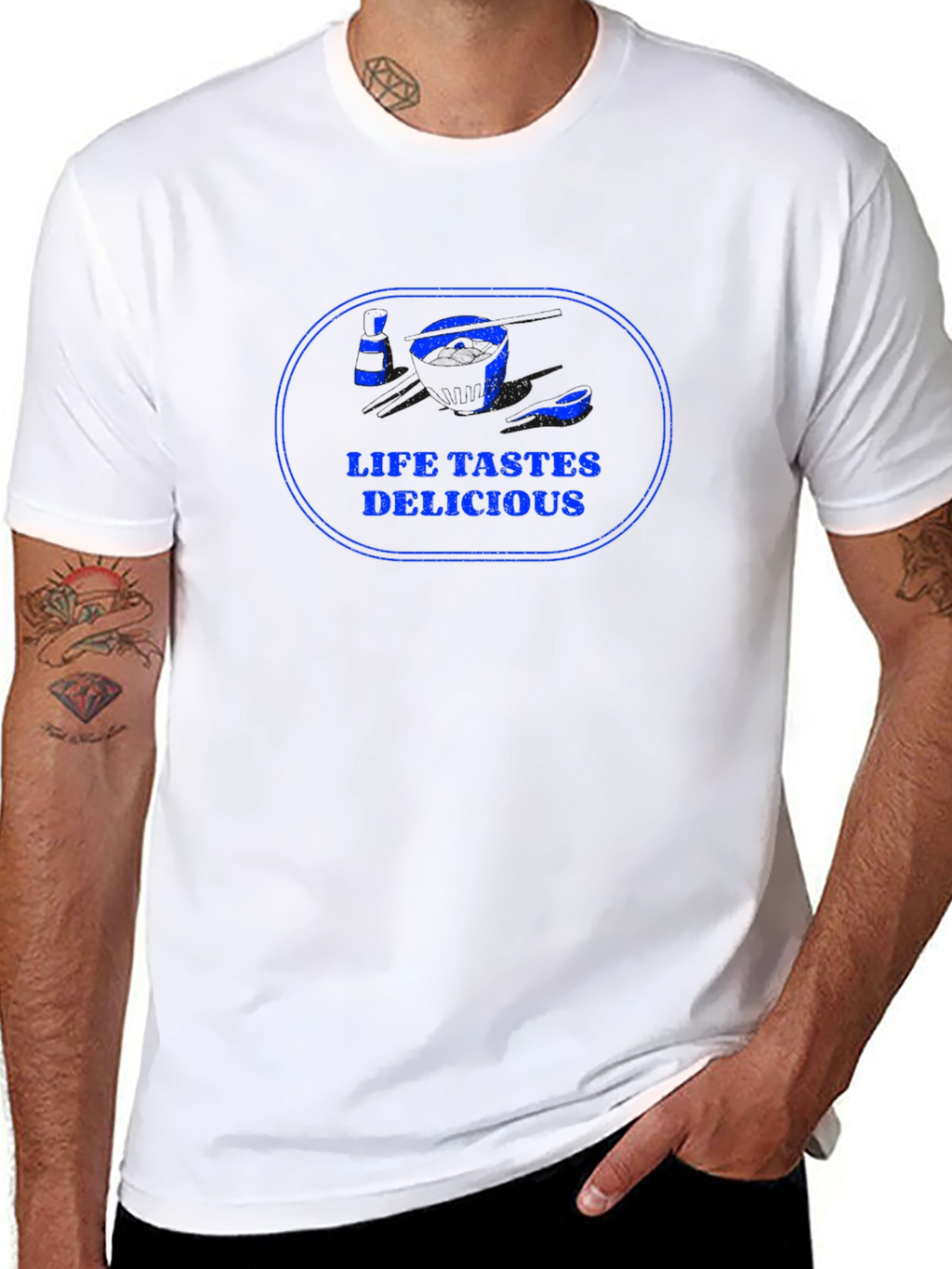 Life Tastes Delicious Graphic Tee - Black