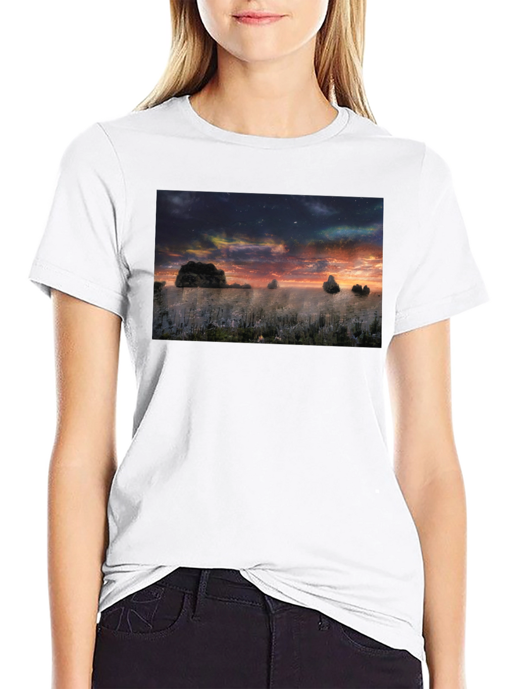 Sunset Landscape Graphic T-Shirt - Soft Cotton Blend