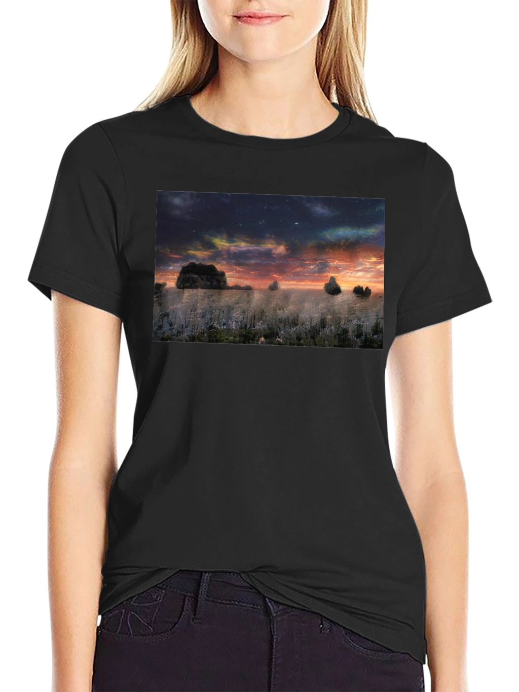 Sunset Landscape Graphic T-Shirt - Soft Cotton Blend