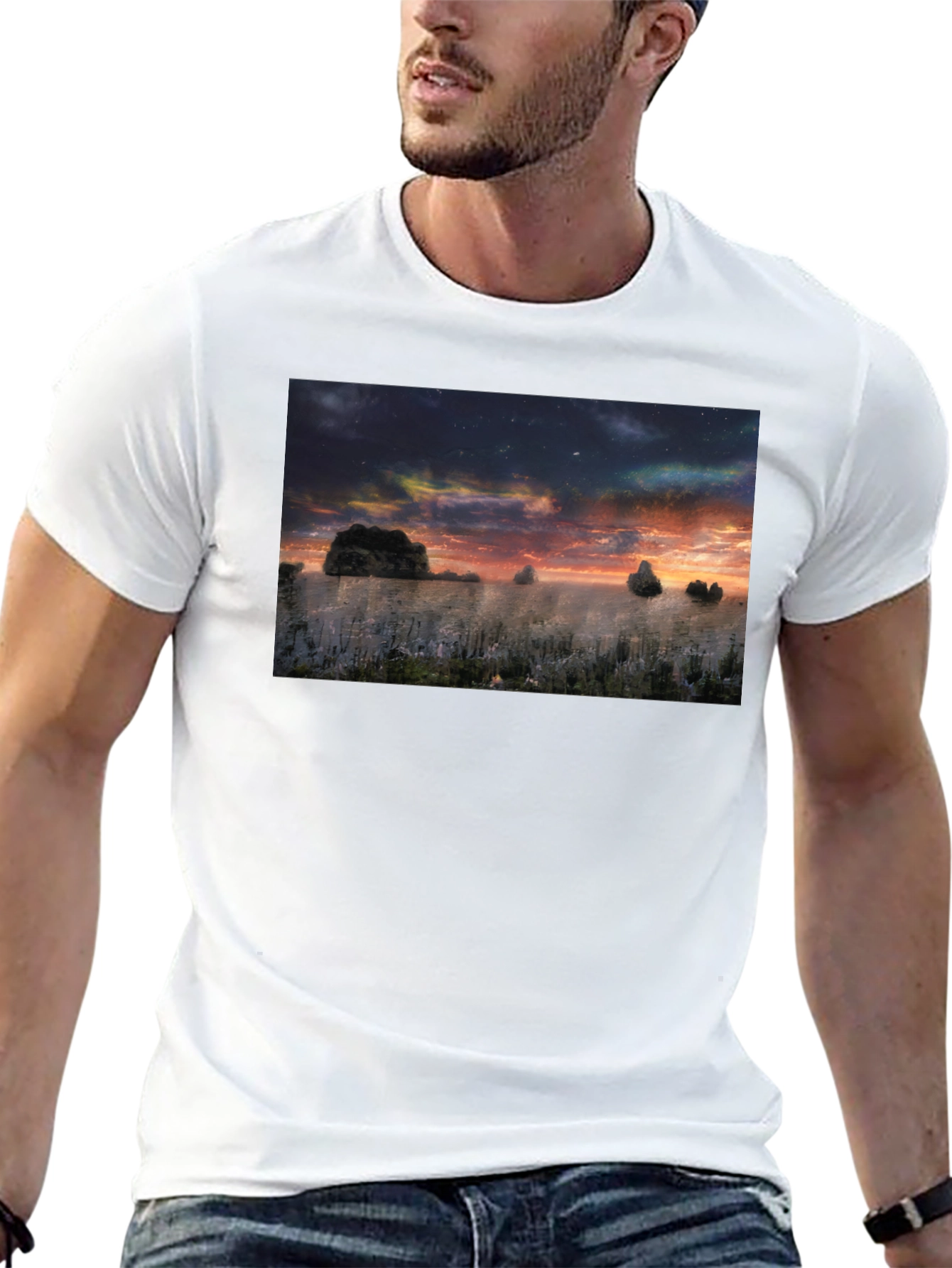 Sunset Landscape Graphic T-Shirt - Soft Cotton Blend