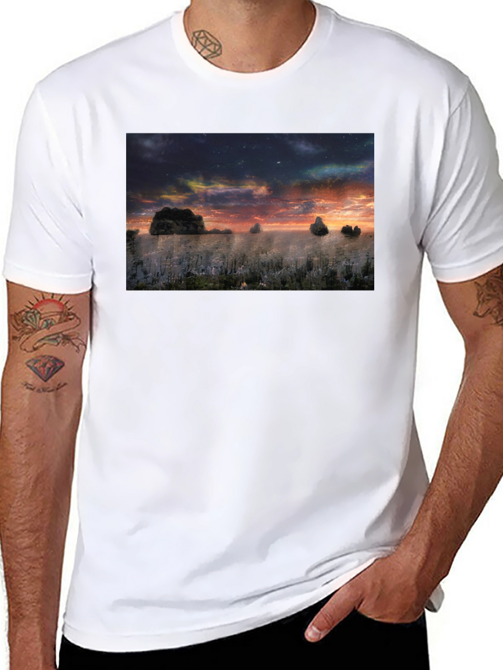 Sunset Landscape Graphic T-Shirt - Soft Cotton Blend
