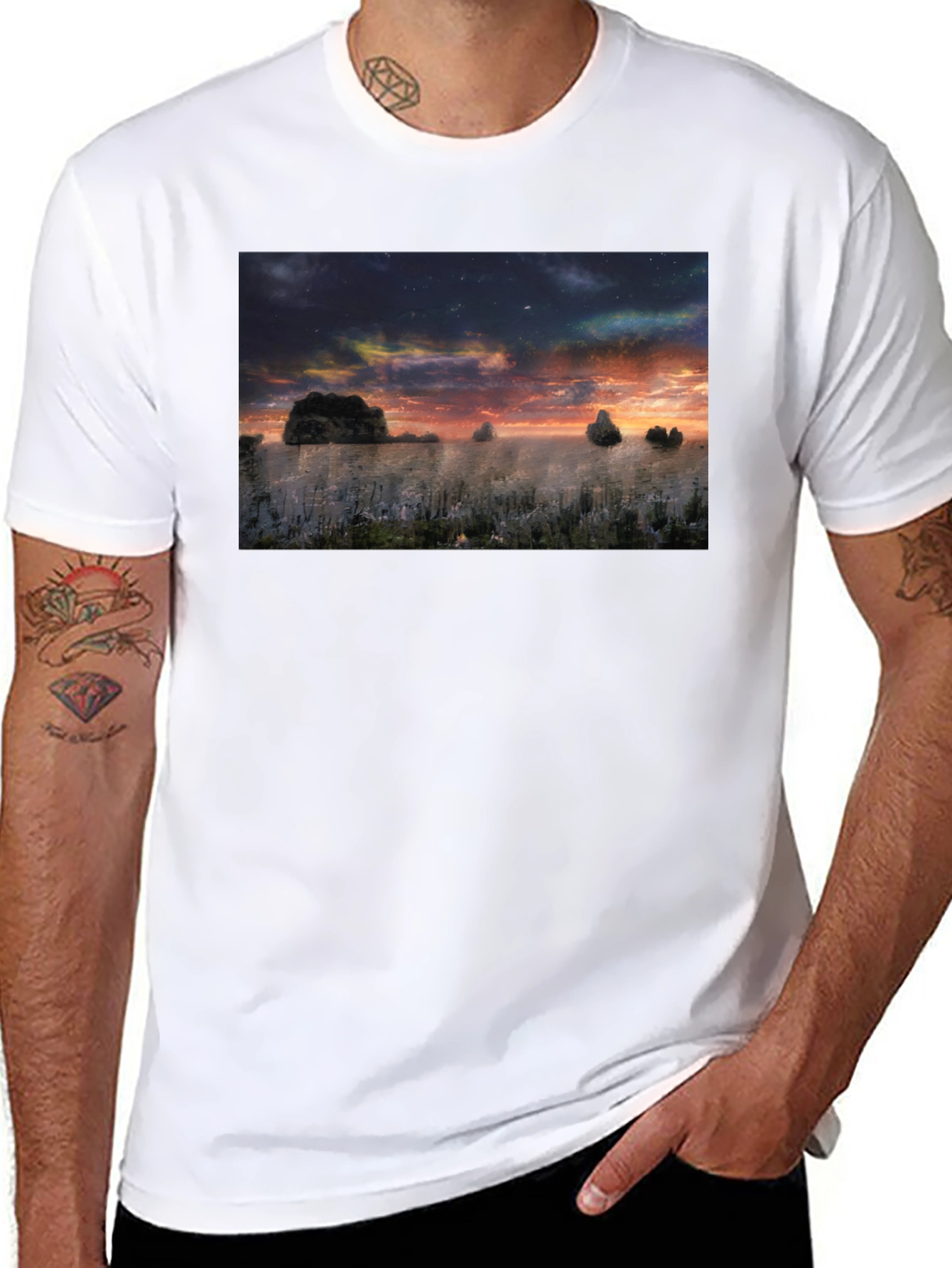 Sunset Landscape Graphic T-Shirt - Soft Cotton Blend