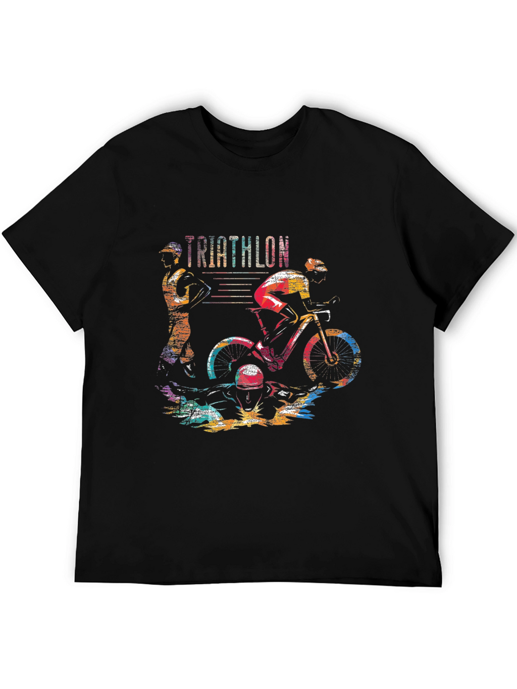 Triathlon Graphic Tee - Sporty Black T-Shirt