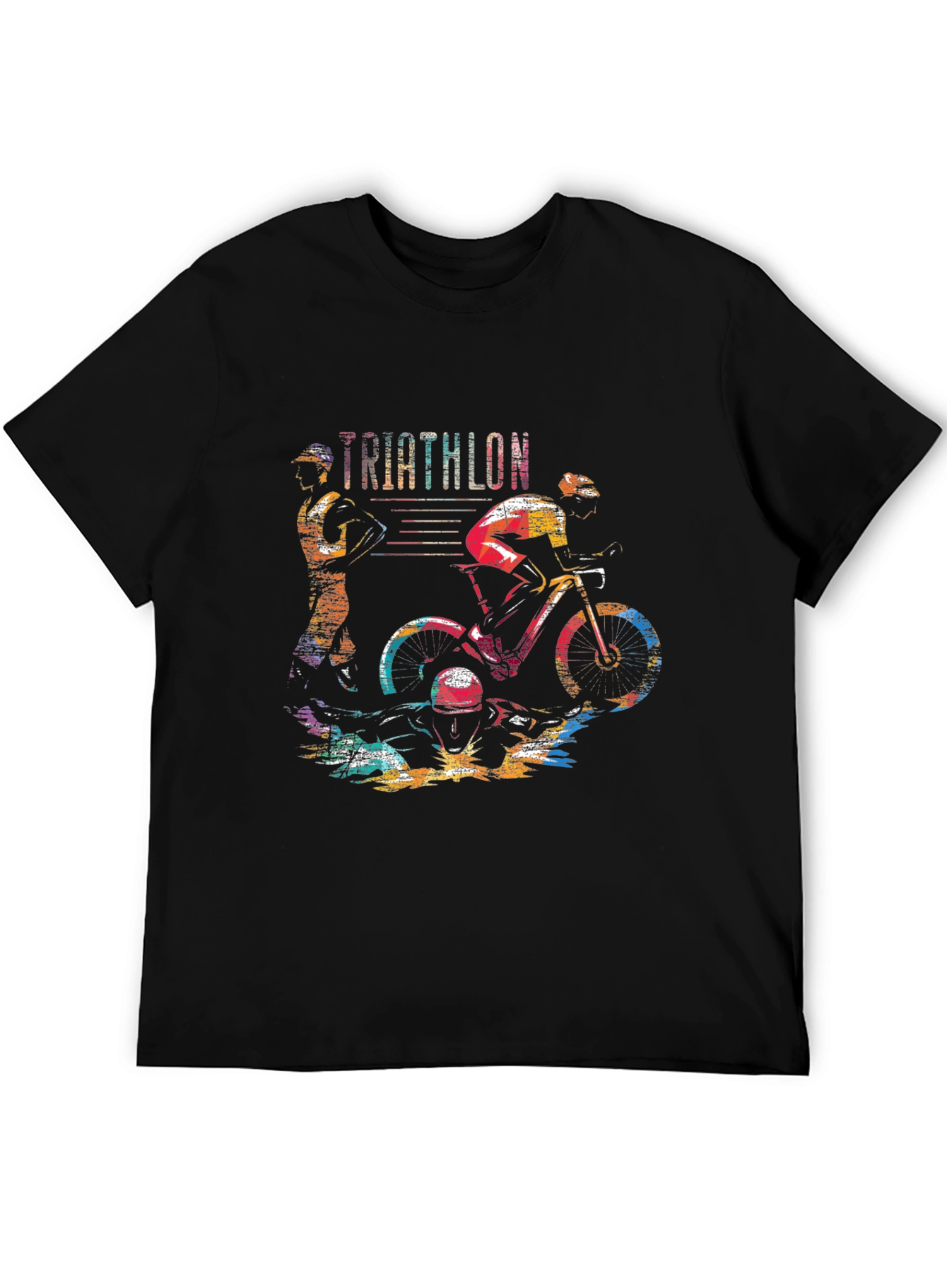 Triathlon Graphic Tee - Sporty Black T-Shirt