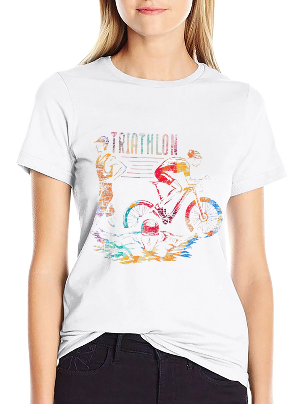 Triathlon Graphic Tee - Sporty Black T-Shirt