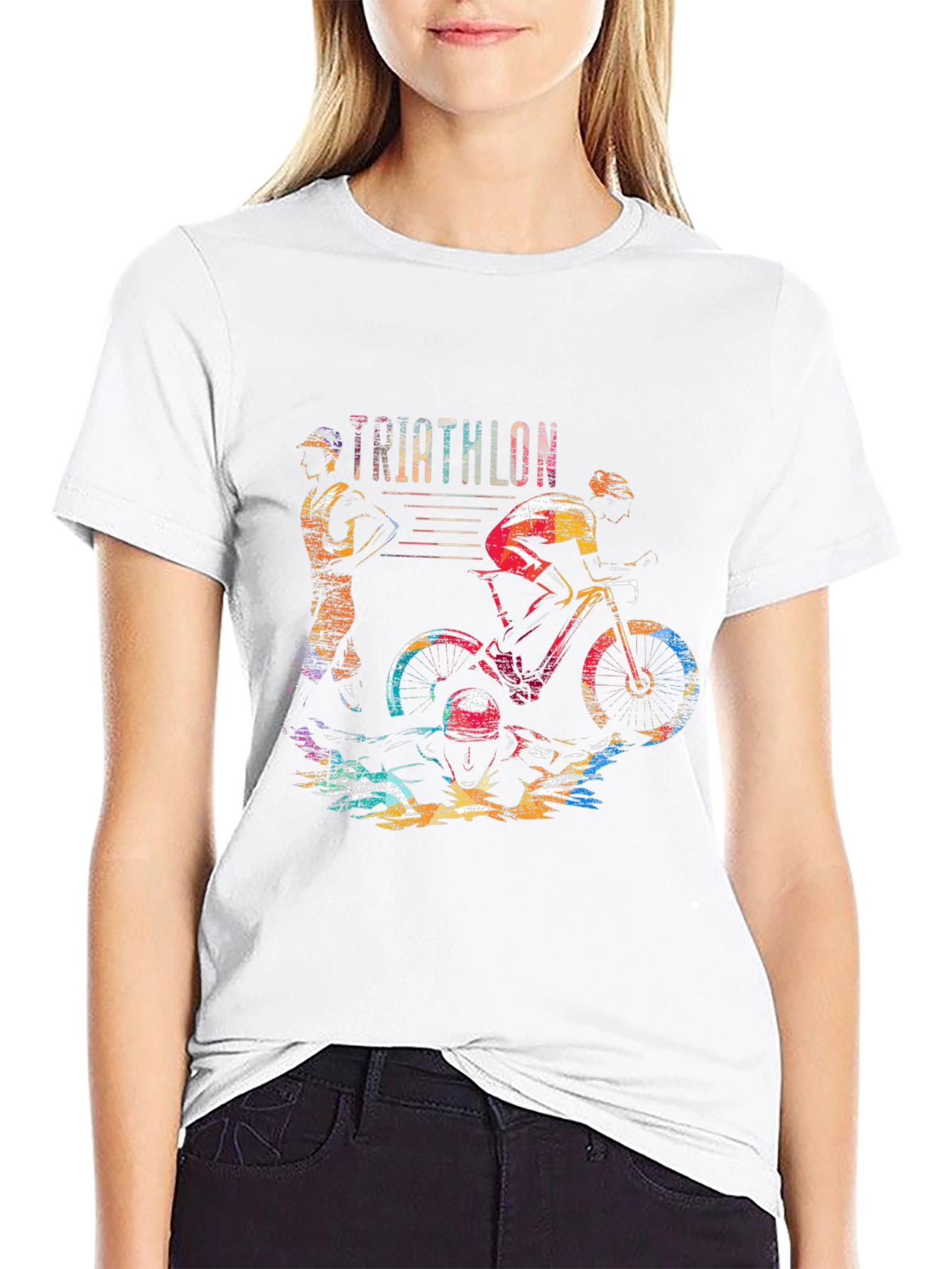 Triathlon Graphic Tee - Sporty Black T-Shirt