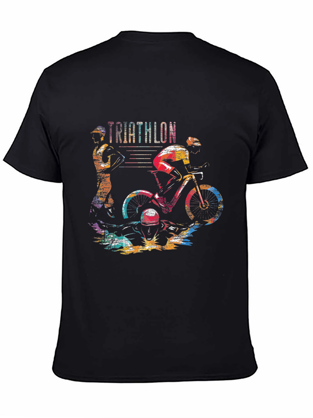 Triathlon Graphic Tee - Sporty Black T-Shirt
