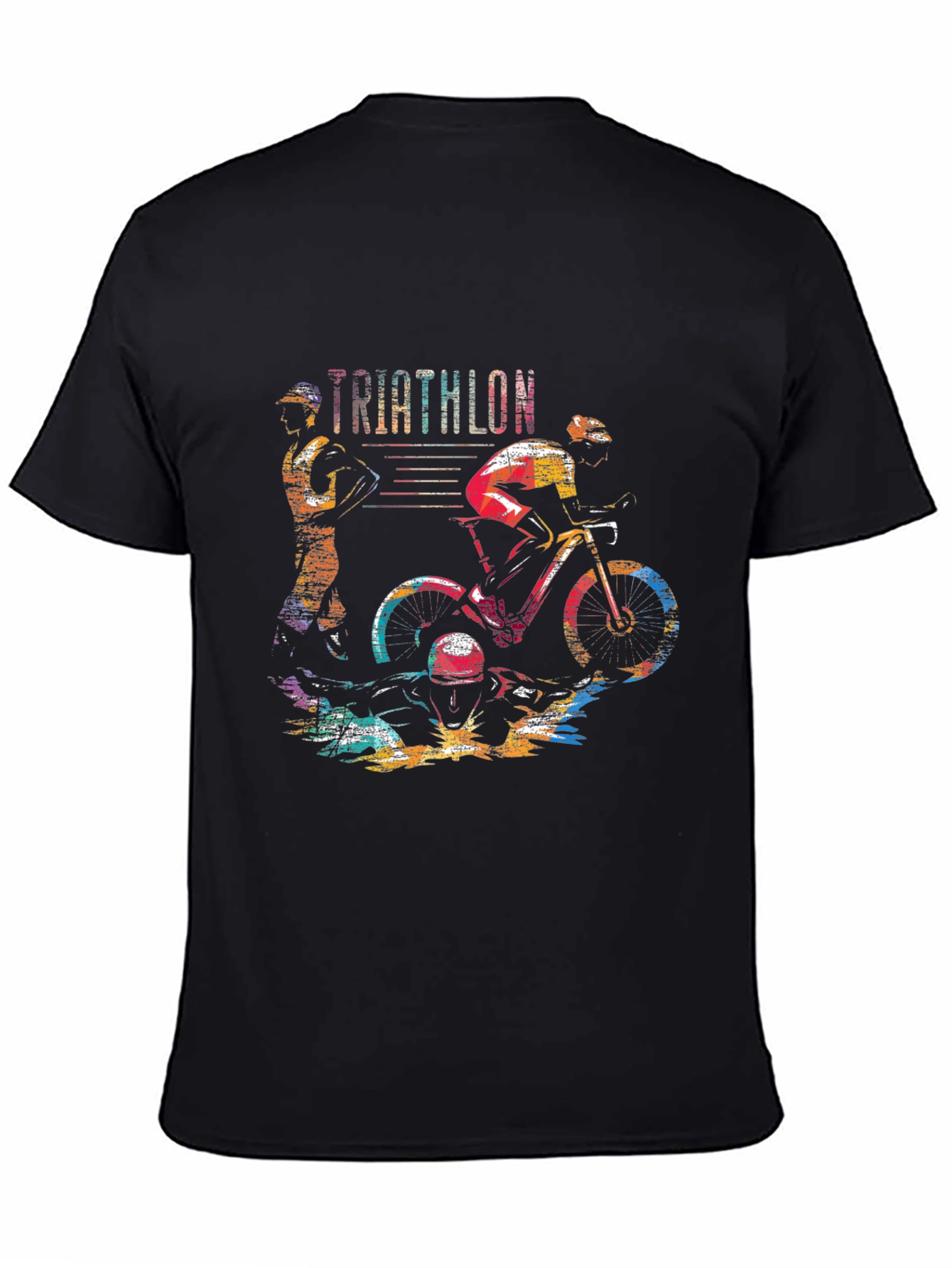 Triathlon Graphic Tee - Sporty Black T-Shirt