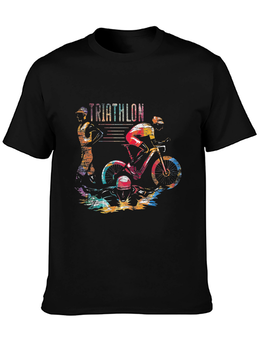 Triathlon Graphic Tee - Sporty Black T-Shirt