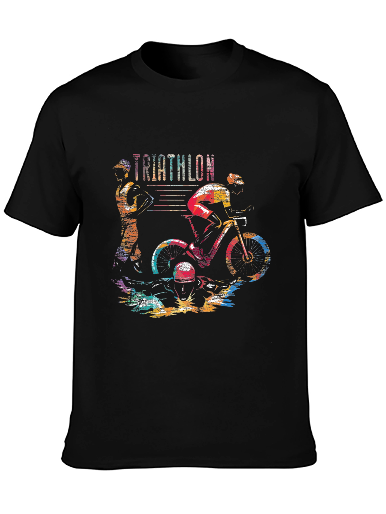 Triathlon Graphic Tee - Sporty Black T-Shirt
