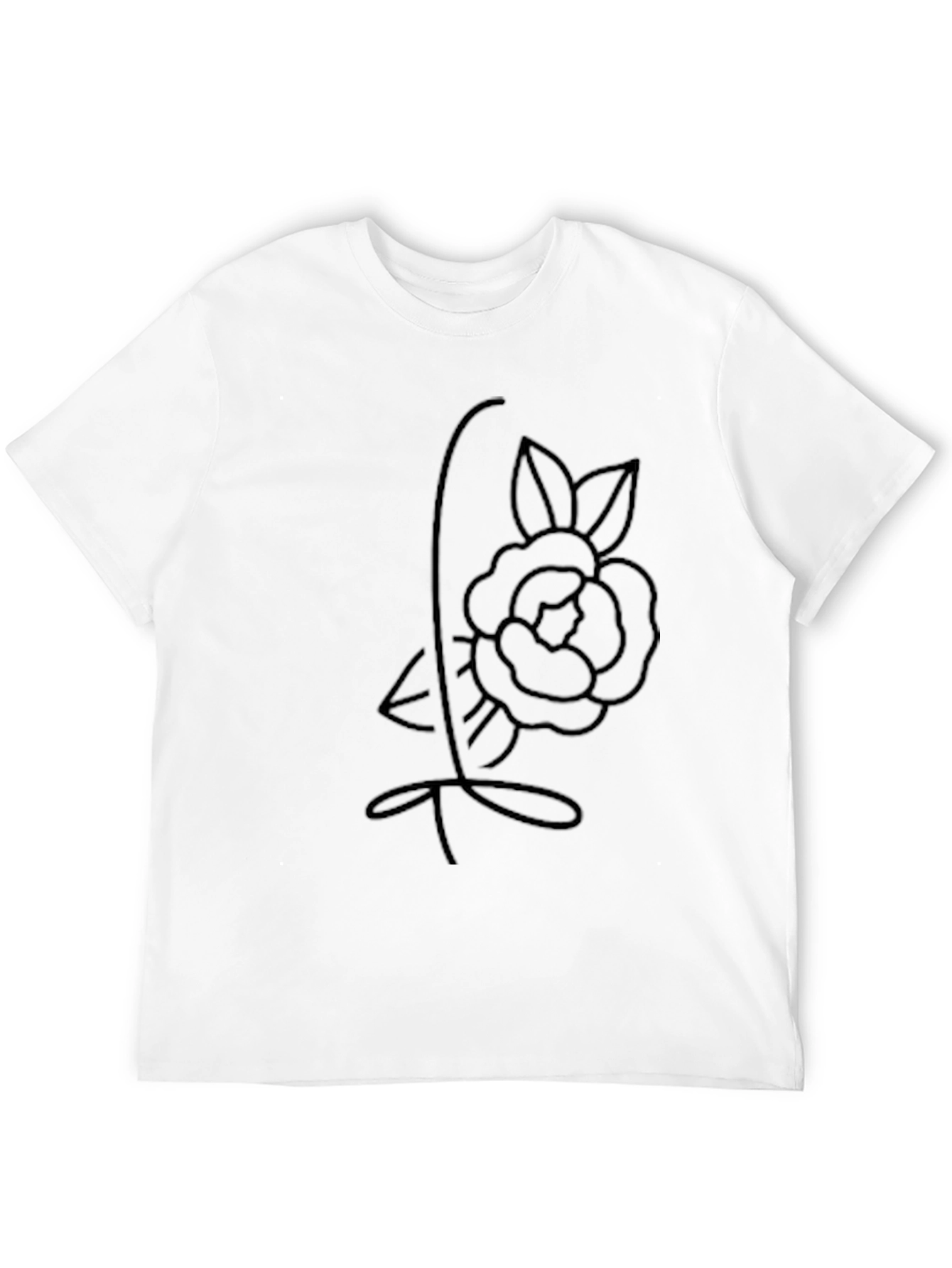 Minimalist Rose Graphic Tee - Unisex Black T-Shirt