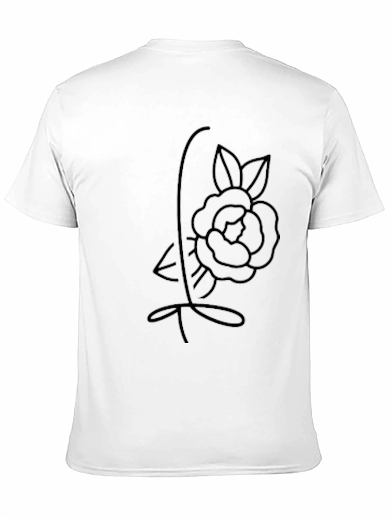 Minimalist Rose Graphic Tee - Unisex Black T-Shirt