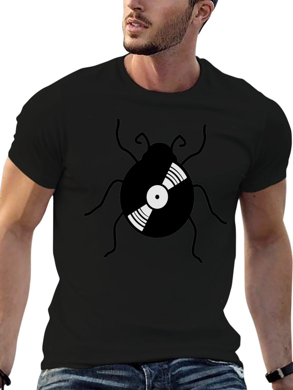 Retro Vinyl Record Bug Graphic Tee