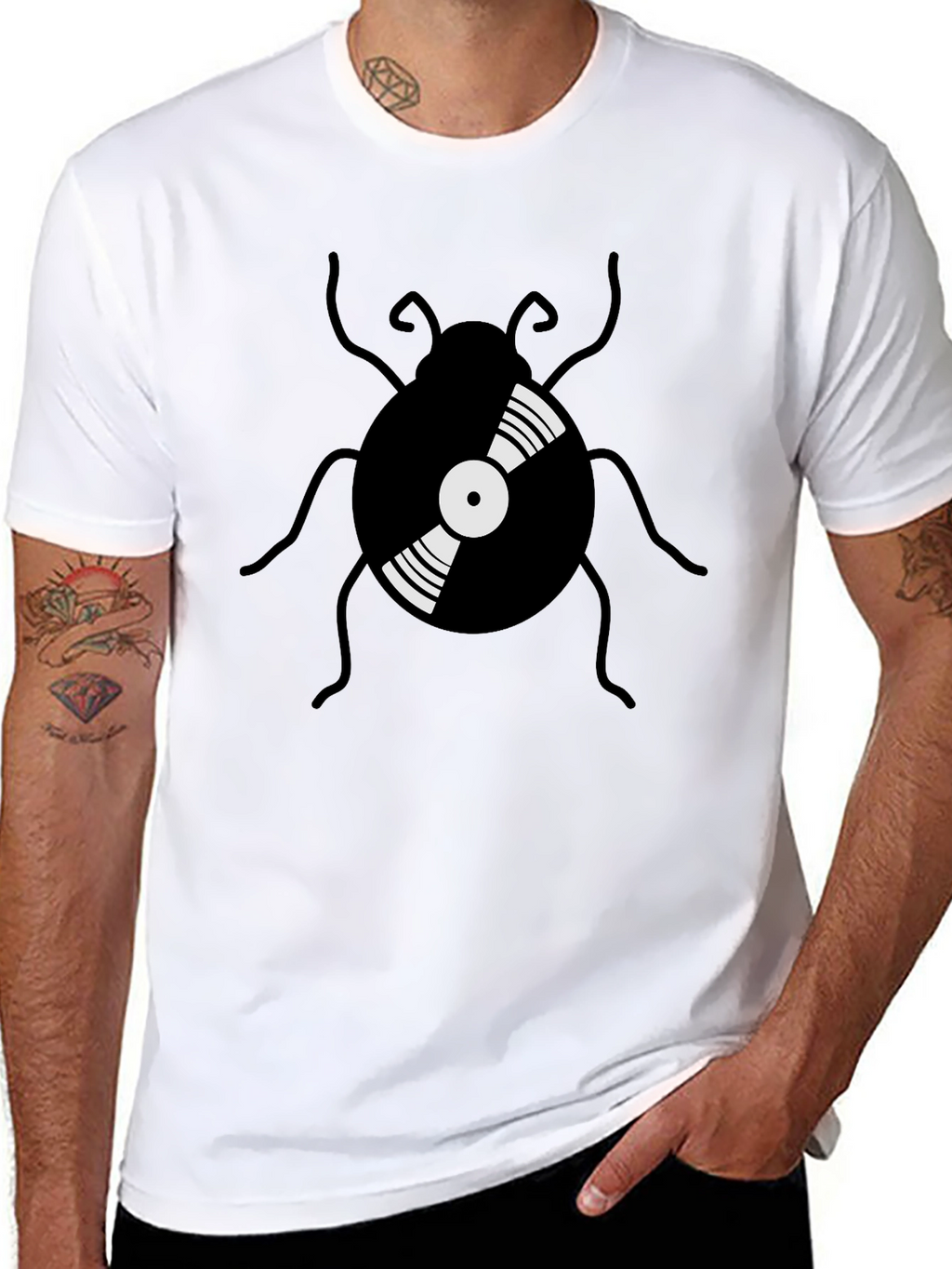 Retro Vinyl Record Bug Graphic Tee