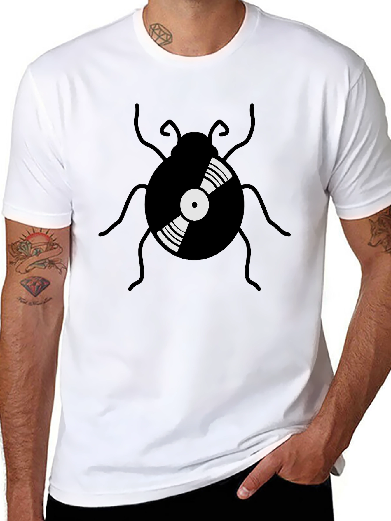 Retro Vinyl Record Bug Graphic Tee