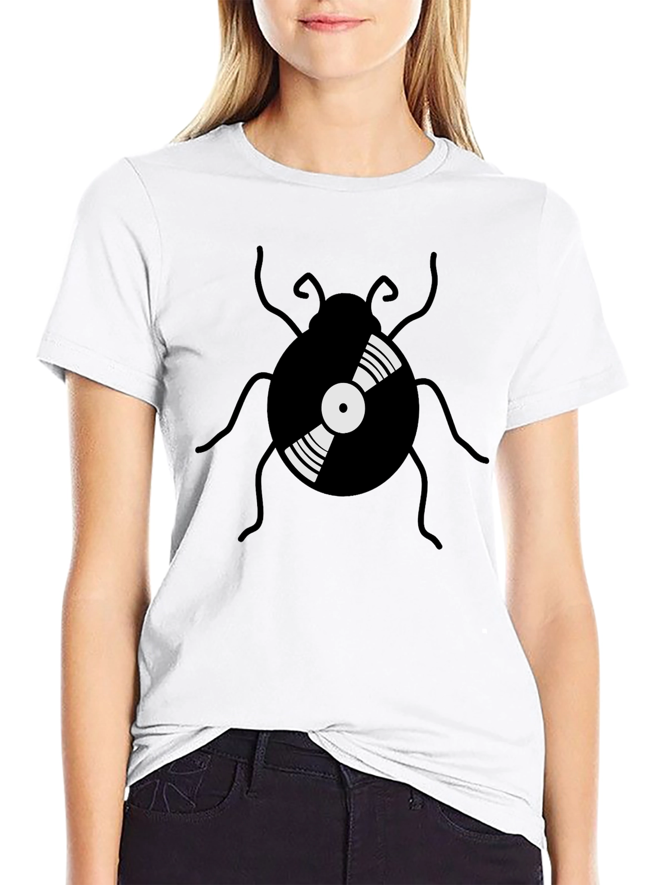 Retro Vinyl Record Bug Graphic Tee