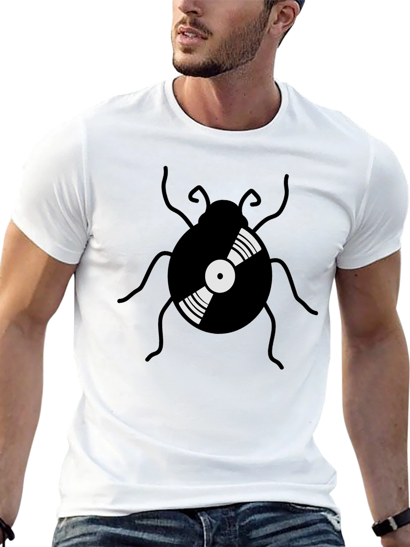 Retro Vinyl Record Bug Graphic Tee