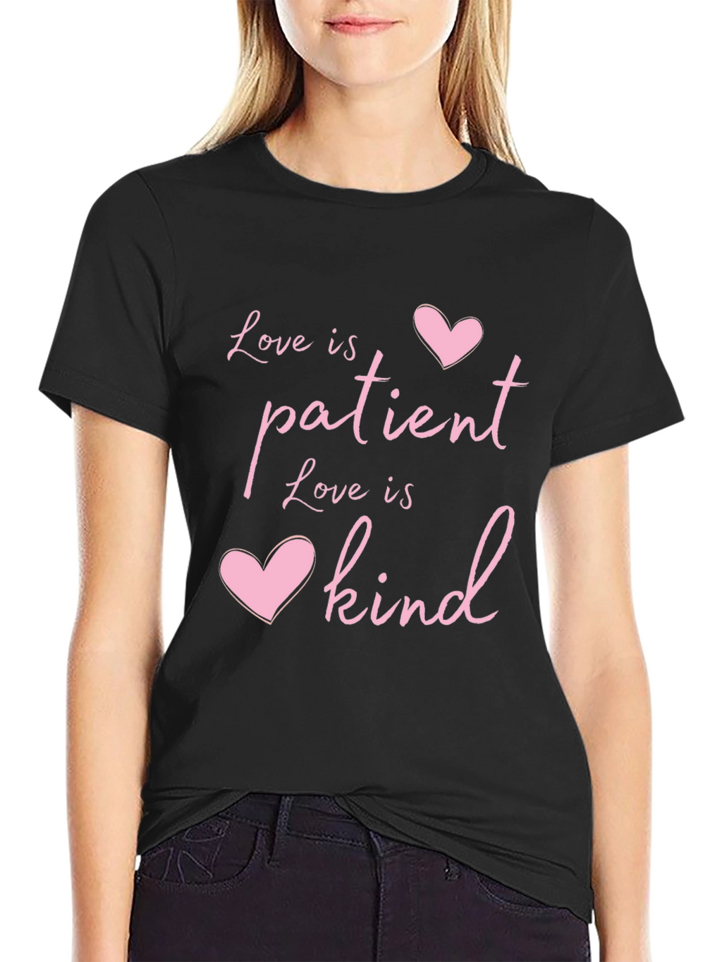 Love Is Patient Kind Heart T-Shirt - Black