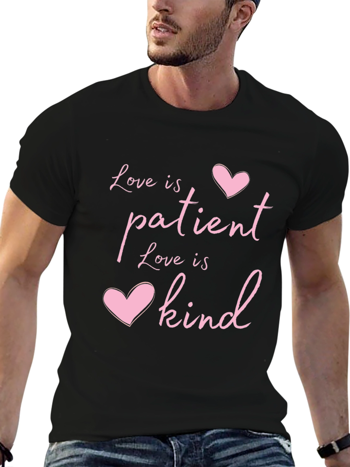 Love Is Patient Kind Heart T-Shirt - Black